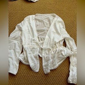 Long sleeve tied blouse from Shein.